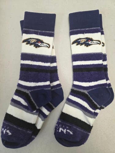 ST4 Mens NFL BALTIMORE RAVENS Lot of 2 Crew Socks MEDIUM 5-10 NEW
