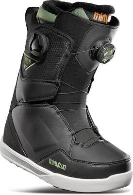 NEW ThirtyTwo 2022 Women's Lashed Double BOA Snowboard Boots - Black / Green 5.5