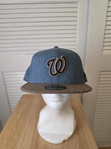 NWS Washington Nationals Denim Tweed New Era 59fifty 7 5/8 MLB