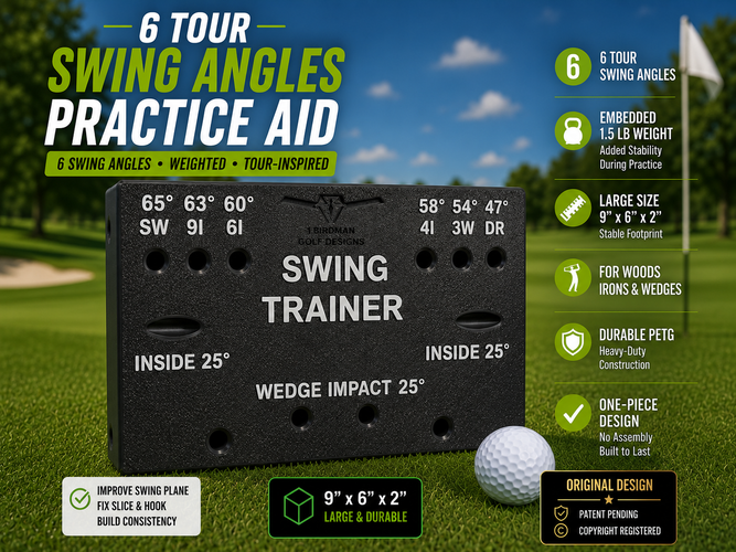 (New) Weighted Golf Swing Plane Trainer 3lb Base - Black PETG Alignment Stick Holder (Free Shipping)