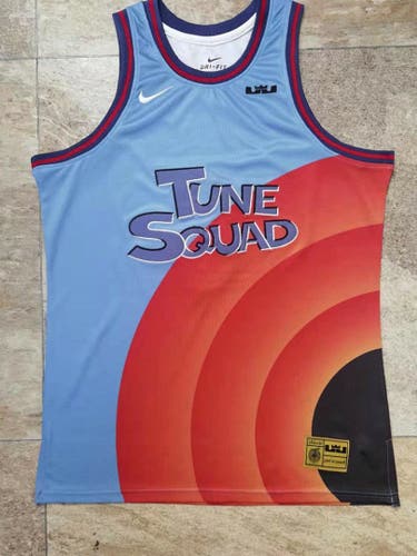 LeBron James Space Jam Blue Basketball #6  Embroidered Jersey Size Large