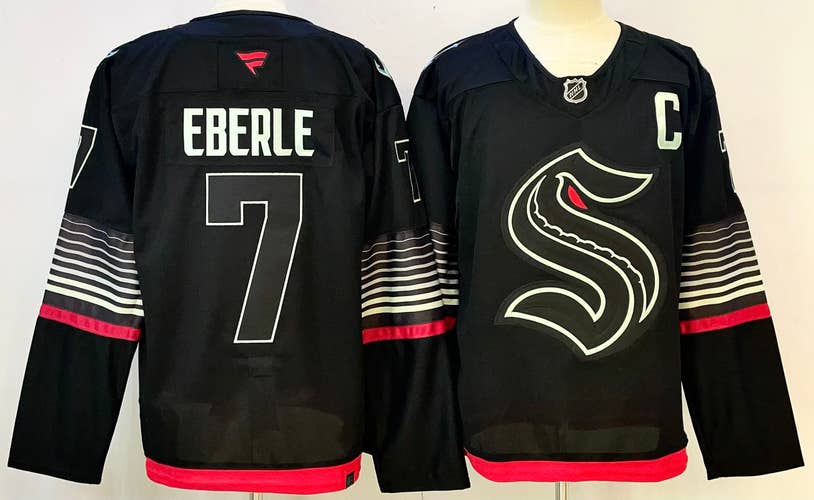 Men's Ottawa Senators Jordan Eberle #7 Stitched Black Jersey Size 46
