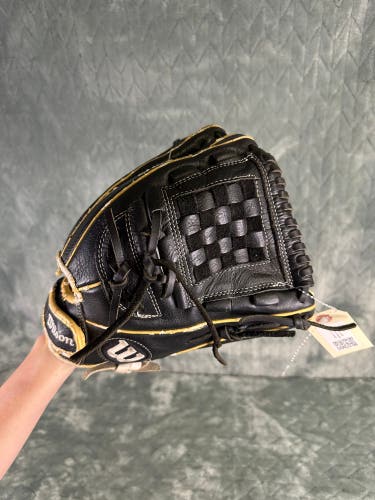 Black Wilson A500 RH Pitcher's Baseball Glove 12" (Used)
