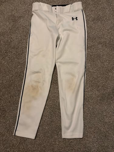 White Unisex Medium Youth Under Armour Game Pants (Used)