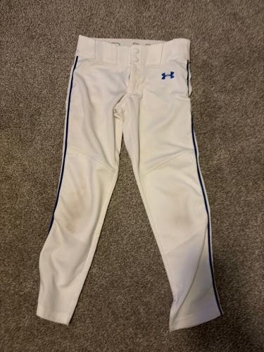 White Unisex Small Youth Under Armour Game Pants (Used)