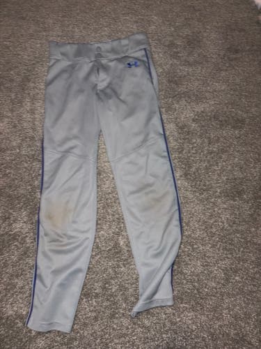 Gray Unisex Medium Youth Under Armour Game Pants (Used)