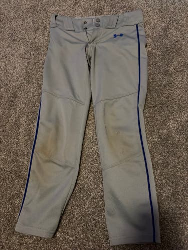 Gray Unisex Small Youth Under Armour Game Pants (Used)
