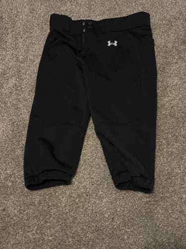 Black Unisex Medium Youth Under Armour Game Pants (Used)