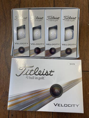 2 Dozen New Titleist Velocity Golf Balls White