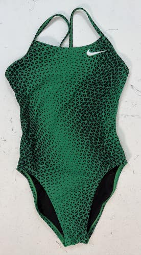 Nike Hydrastrong One Piece Swimsuit, Green, 28/WMS 2