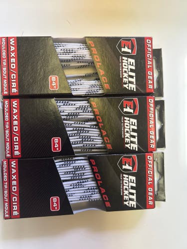 3 pack 84” Elite Waxed Hockey Laces (New)