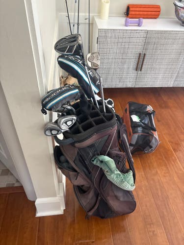 Men's Ping Bag with 12 different clubs (Driver, Hybrid, Putter, wedges)