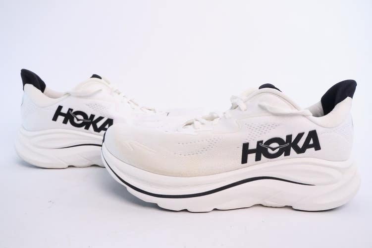 Hoka One One Clifton 10 Mens 10 Shoes White Black 1162030 WBLC Running Gym #79