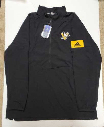 PITTSBURGH PENGUINS NEW Locker Room Adidas Pro Half Zip Track JACKET XL X-Large