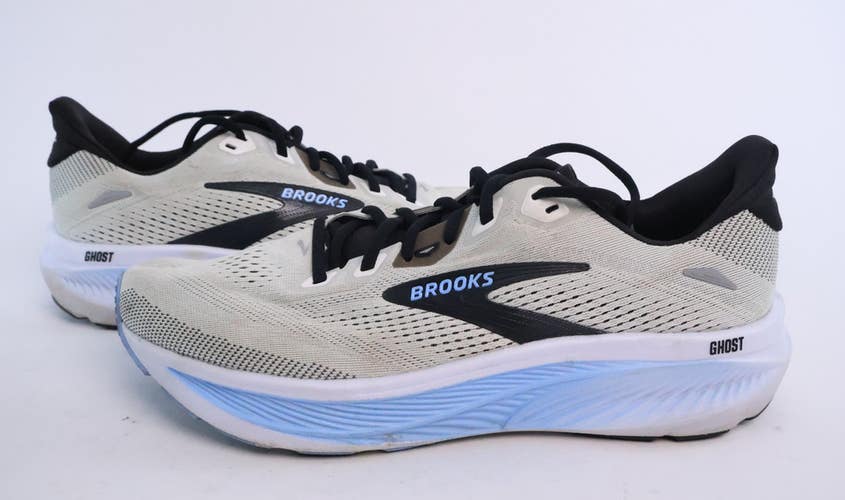 Brooks Ghost 18 Mens White/Black Mesh Lace-Up Low Top Running Shoes 10 #82