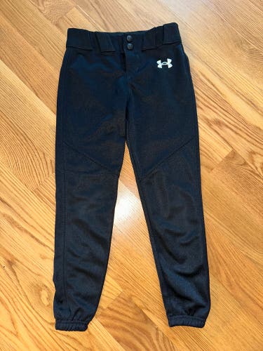 Black Unisex XS Youth Under Armour Game Pants (New)