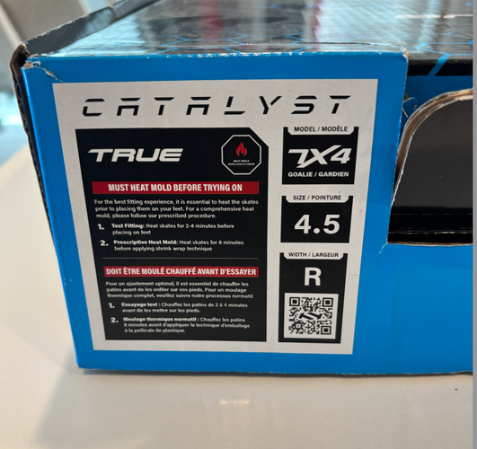 True Catalyst 7X4 Goalie Skates Size 4.5 Regular Width (New)