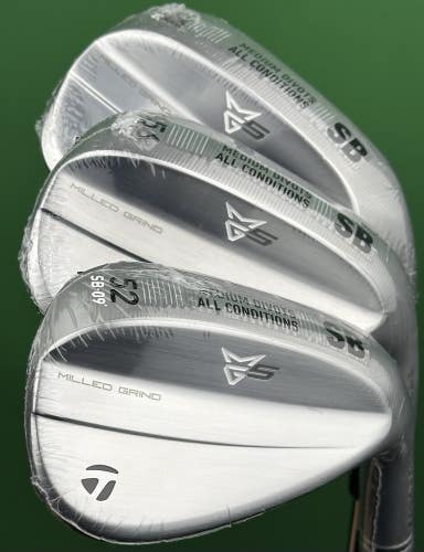 TaylorMade Milled Grind 5 MG5 Wedge Set 52-09*, 56-12*, 60-10* Steel RH NEW!