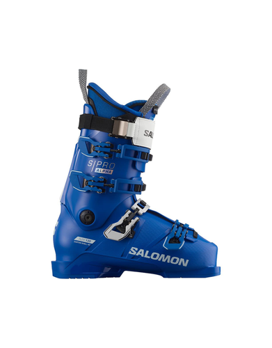 NEW Men's Salomon S/PRO ALPHA 130 EL Ski Boots - Size Mondo 24.5 (Race Blue / White)