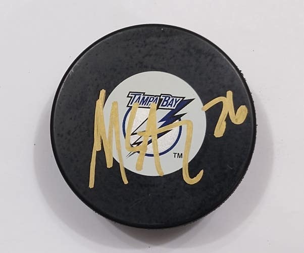 MARTIN ST. LOUIS Autographed Tampa Bay Lightning NHL Hockey Puck Signed