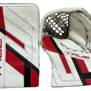 Mitchell Weeks True HZRDUS Px4 Goalie Glove & Blocker Set Blackhawks Pro Stock (Used) 8070