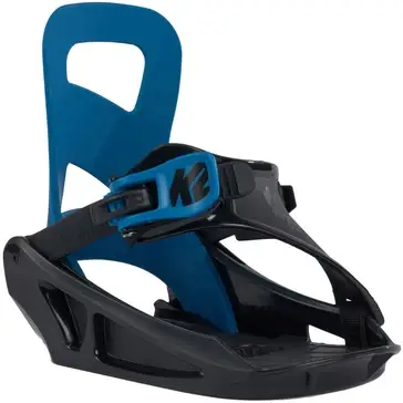 NEW 2024 K2 Kids Mini Turbo Snowboard Bindings - Size XS - Black/Blue