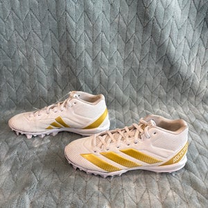 White Unisex Size M 7.0 (W 8.0) Adult Adidas adizero Low Top Cleats Molded Cleats (Used)