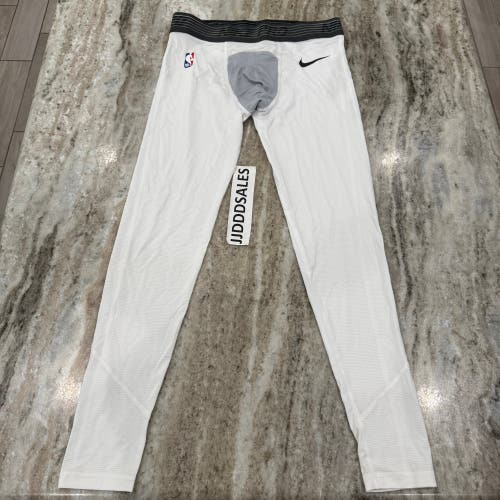 Nike Pro NBA Team Issued 3/4 Compression Tights White DN1548-100 Men’s Sz Large