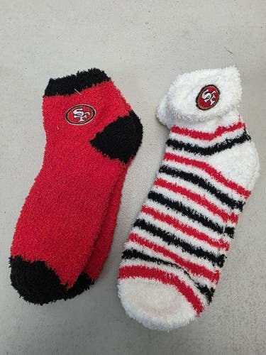 ST11 Mens NFL SAN FRANCISCO 49ers Lot of 2 Crew Socks LARGE 8-13 NEW