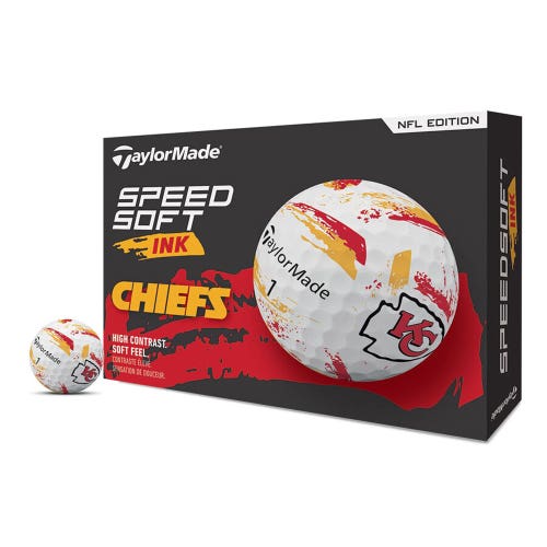 Taylor Made SpeedSoft Ink Golf Balls (Kansas City Chiefs, 12pk) NFL 1dz 2026 NEW