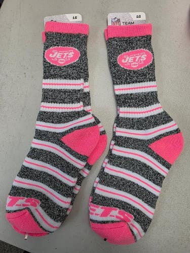 ST1 Mens NFL NEW YORK JETS Lot of 2 Crew Socks LARGE 8-13 NEW