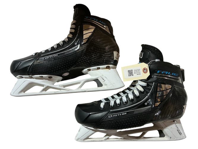 True SVH Pro Custom Two Piece Hockey Goalie Skates Pro Stock Size 9 (Used) 5806