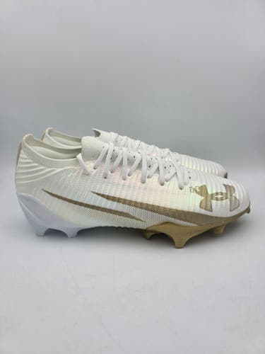 Under Armour Blur Pro Men's Size 10 White Gold Football Cleats 3028220-105 New