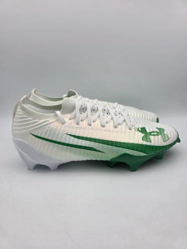 Under Armour Blur Pro White Green Football Cleats 3028220-107 Men's Size 13