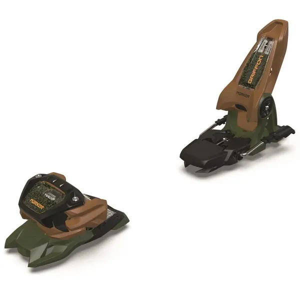 NEW Marker Griffon 13 ID Ski Bindings - Green / Brown (DIN 4-13 / 90mm Brake Width, 2024)