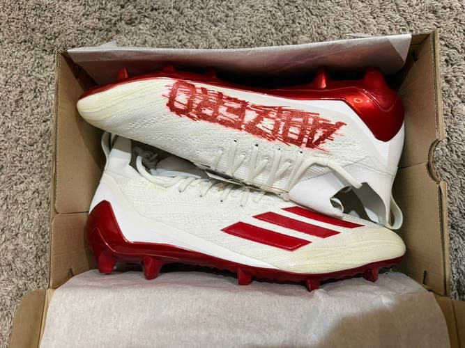 Red Chrome Adizero Primeknit Adidas Cleats Size 15 Men's New