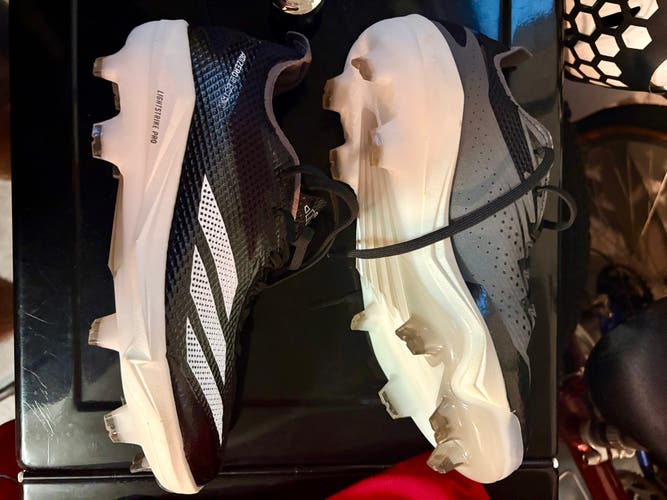 Black Men's Size M 8.0 (W 9.0) Adidas Adizero Molded Cleats (New)