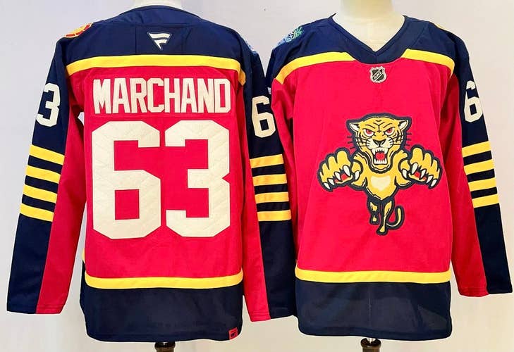 Men's Florida Panthers Brad Marchand 63 Stitched Jersey Ice Hockey Size 50