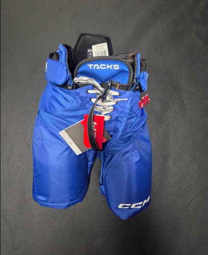 New Junior Medium CCM Tacks Hockey Pants Royal Blue