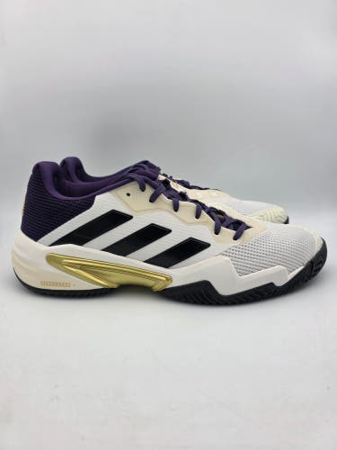 New Adidas Barricade 13 M NM Tennis White Plum Black JR1499 Men's Size 13