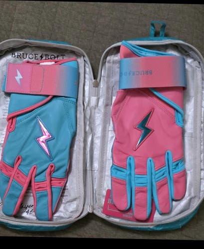 Max Clark Signature Series Long Cuff Batting Gloves - Pink/Teal