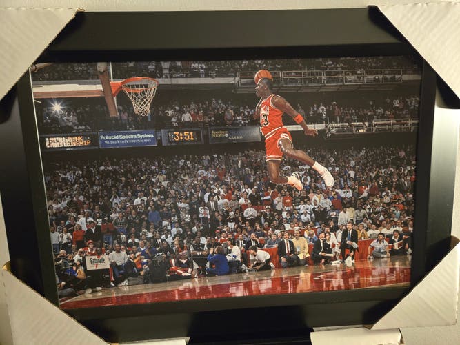 21x16 Textured Print Wall Art Frame Chicago Bulls Michael Jordan