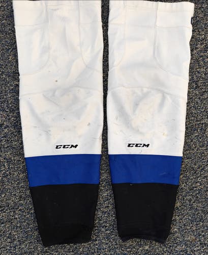 White, blue, black Large CCM Socks  (Used)
