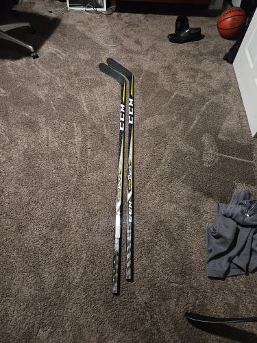 2 pack Senior CCM Super Tacks 2.0 Left Hand Hockey Sticks 85 Flex Pro Stock (Used)
