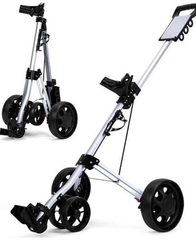 PGM 4-Wheel Aluminum Folding Golf Push Cart – Lightweight