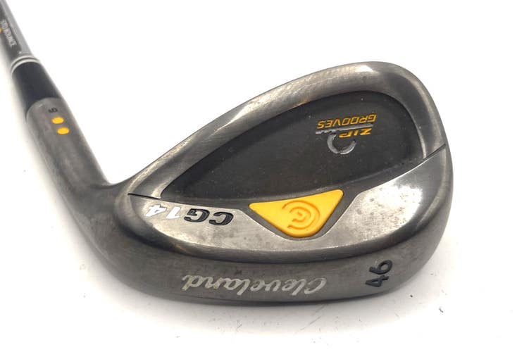 Cleveland CG14 Gunmetal Pitching Wedge 46/6 Zip Grooves Steel Wedge Flex *NICE*