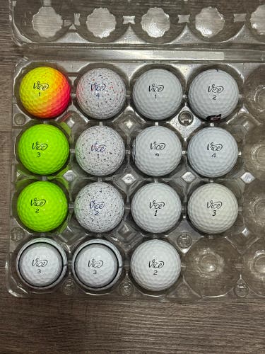 15 Vice Pro & Pro Plus Golf Balls - Some Colored, Tracer, Drip Designs