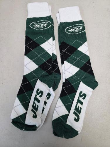 ST5 Mens NFL NEW YORK JETS Lot of 2 Crew Socks LARGE 8-13 NEW