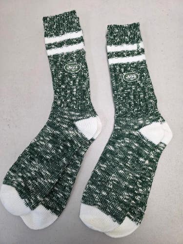 ST9 Mens NFL NEW YORK JETS Lot of 2 Crew Socks LARGE 8-13 NEW