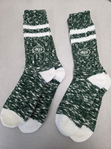 ST10 Mens NFL NEW YORK JETS Lot of 2 Crew Socks MEDIUM 5-10 NEW